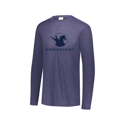 [FTLCUBNV-AXS-LOGO1] Decker Men's Tri-Blend T-Shirt - Long Sleeve (Adult XS, Navy, Logo 1)