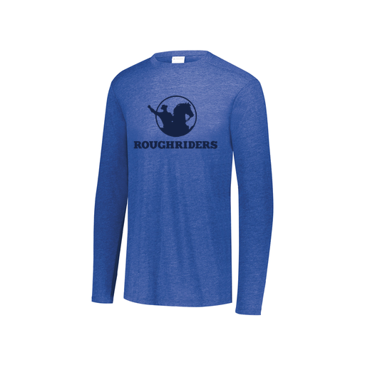 [FTLCUBRY-YS-LOGO1] Decker Youth Tri-Blend T-Shirt - Long Sleeve (Youth S, Royal, Logo 1)