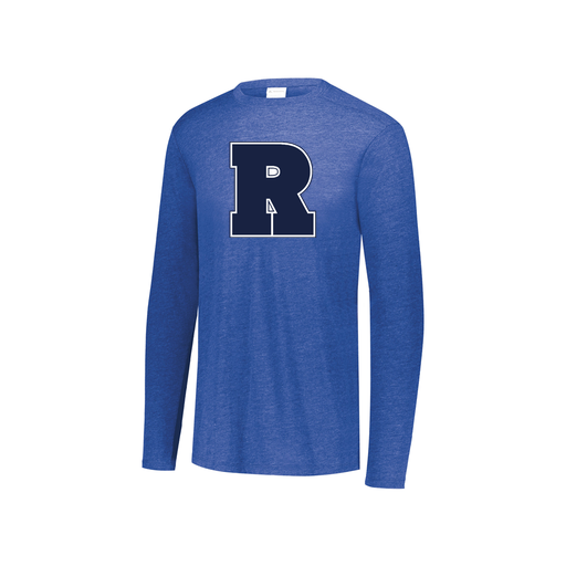 [FTLCUBRY-YS-LOGO2] Decker Youth Tri-Blend T-Shirt - Long Sleeve (Youth S, Royal, Logo 2)