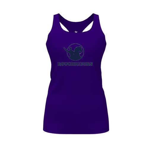 [FT0TRBPP-FYS-LOGO1] Decker Racerback Tank Top (Female Youth S, Purple, Logo 1)