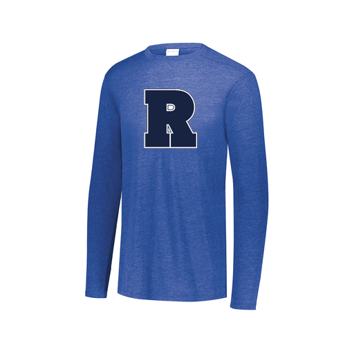 [FTLCUBRY-AXS-LOGO2] Decker Men's Tri-Blend T-Shirt - Long Sleeve (Adult XS, Royal, Logo 2)