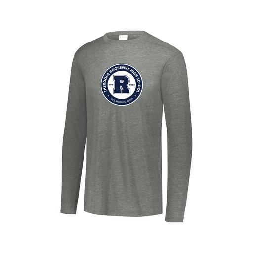 [FTLCUBGY-AXS-LOGO3] Decker Men's Tri-Blend T-Shirt - Long Sleeve (Adult XS, Gray, Logo 3)