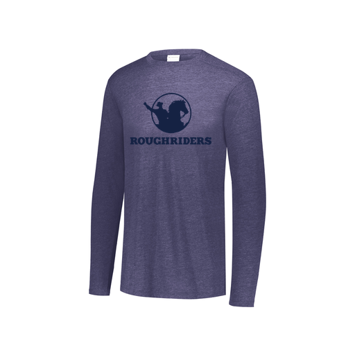 [FTLCUBNV-YS-LOGO1] Decker Youth Tri-Blend T-Shirt - Long Sleeve (Youth S, Navy, Logo 1)