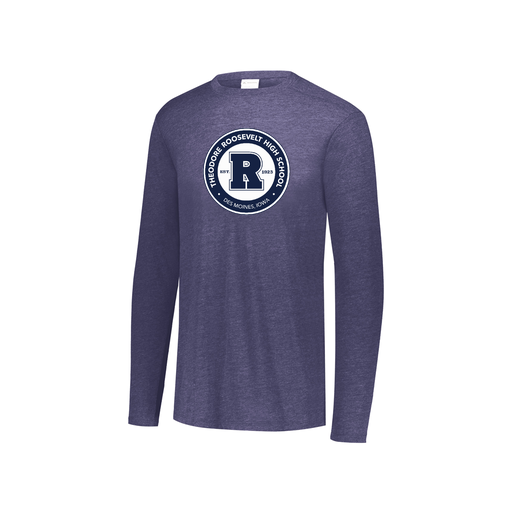 [FTLCUBNV-YS-LOGO3] Decker Youth Tri-Blend T-Shirt - Long Sleeve (Youth S, Navy, Logo 3)