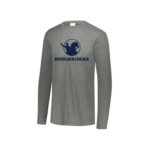 [FTLCUBGY-YS-LOGO1] Decker Youth Tri-Blend T-Shirt - Long Sleeve (Youth S, Gray, Logo 1)