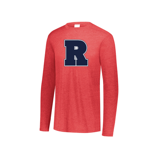 [FTLCUBRD-YS-LOGO2] Decker Youth Tri-Blend T-Shirt - Long Sleeve (Youth S, Red, Logo 2)