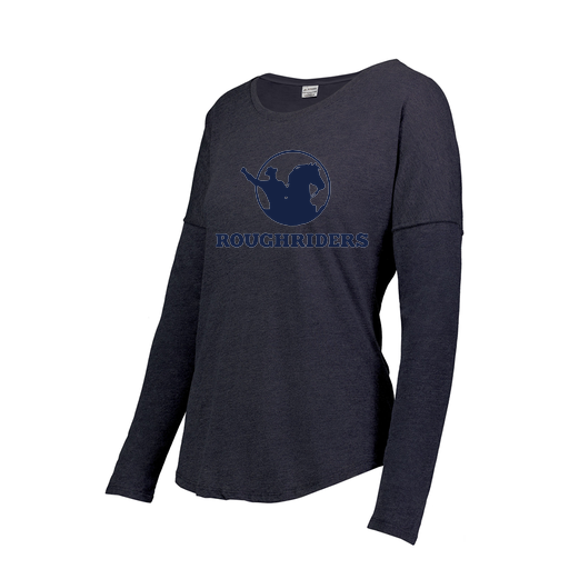 [FTLCUBNV-FAXS-LOGO1] Decker Women's Tri-Blend T-Shirt - Long Sleeve (Female Adult XS, Navy, Logo 1)