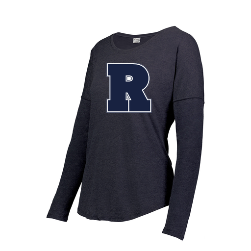 [FTLCUBNV-FAXS-LOGO2] Decker Women's Tri-Blend T-Shirt - Long Sleeve (Female Adult XS, Navy, Logo 2)