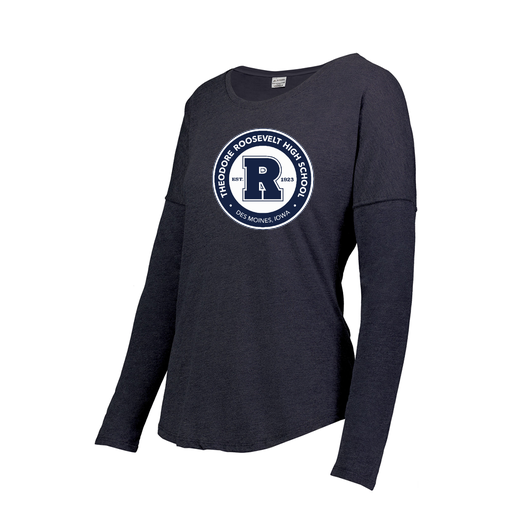 [FTLCUBNV-FAXS-LOGO3] Decker Women's Tri-Blend T-Shirt - Long Sleeve (Female Adult XS, Navy, Logo 3)