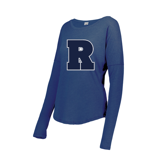 [FTLCUBRY-FAXS-LOGO2] Decker Women's Tri-Blend T-Shirt - Long Sleeve (Female Adult XS, Royal, Logo 2)