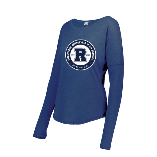 [FTLCUBRY-FAXS-LOGO3] Decker Women's Tri-Blend T-Shirt - Long Sleeve (Female Adult XS, Royal, Logo 3)