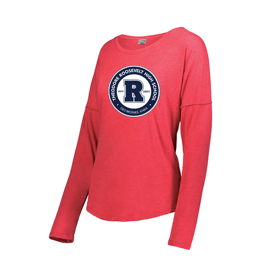 [FTLCUBRD-FAXS-LOGO3] Decker Women's Tri-Blend T-Shirt - Long Sleeve (Female Adult XS, Red, Logo 3)